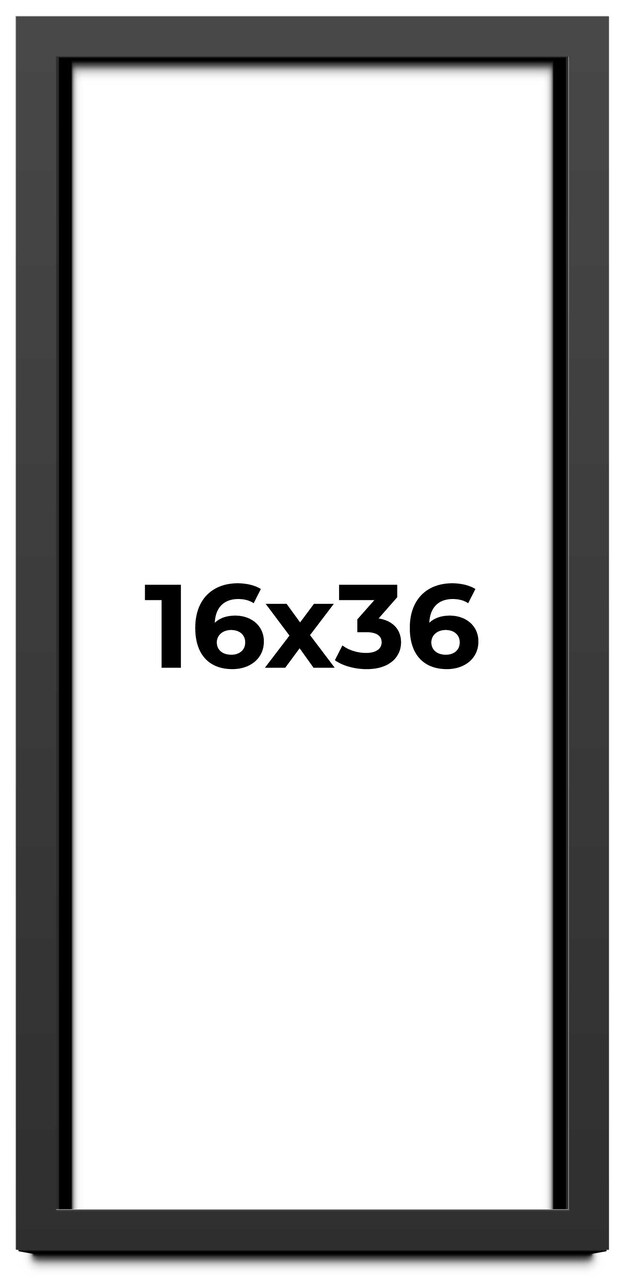 Panoramic Flat Black Picture Frame - UV Acrylic, Foam Board Backing, Hanging Hardware